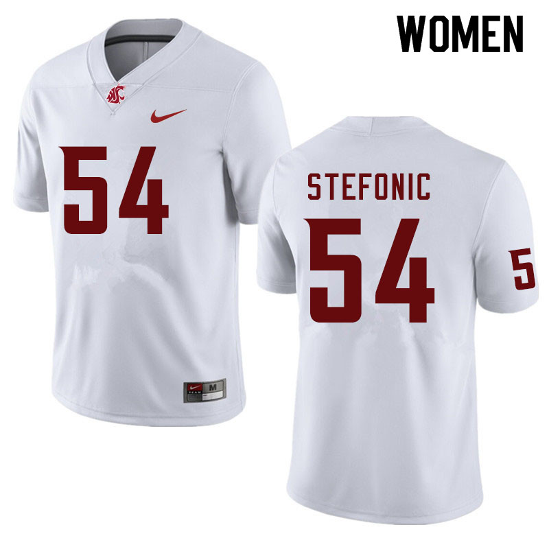Women #54 Sky Stefonic Washington State Cougars College Football Jerseys Sale-White